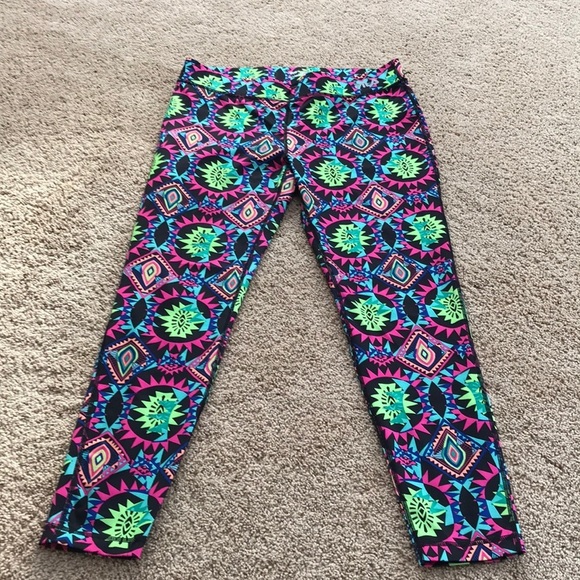 FILA size L pink multi running leggings - Picture 1 of 7